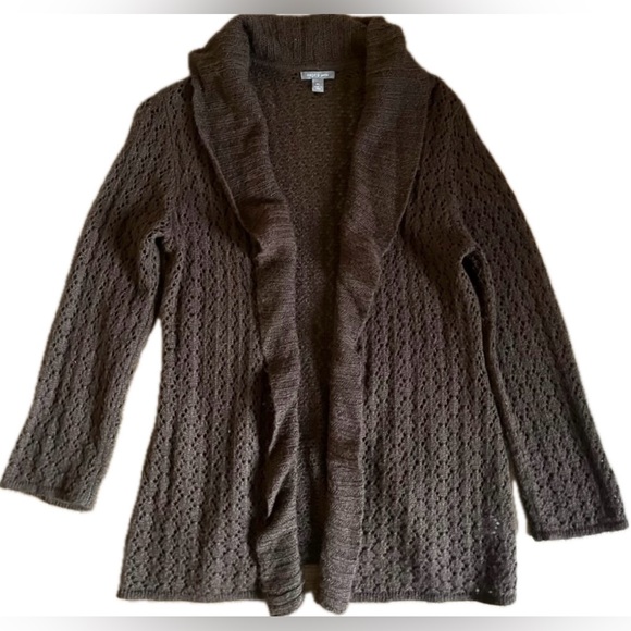 Apt 9 brown knit sweater cardigan. Excellent condition! Size PL. - Picture 1 of 8